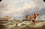 Ebenezer Colls A heavy swell off Dover Harbour, with a Channel packet coming in Spain oil painting artist